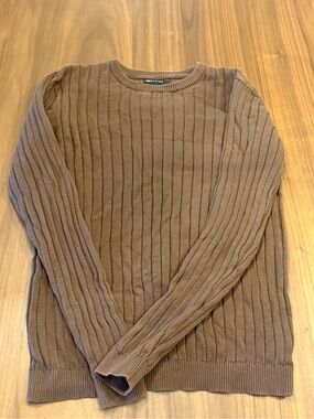 Men's Brown Ribbed Crewneck Sweater ASOS